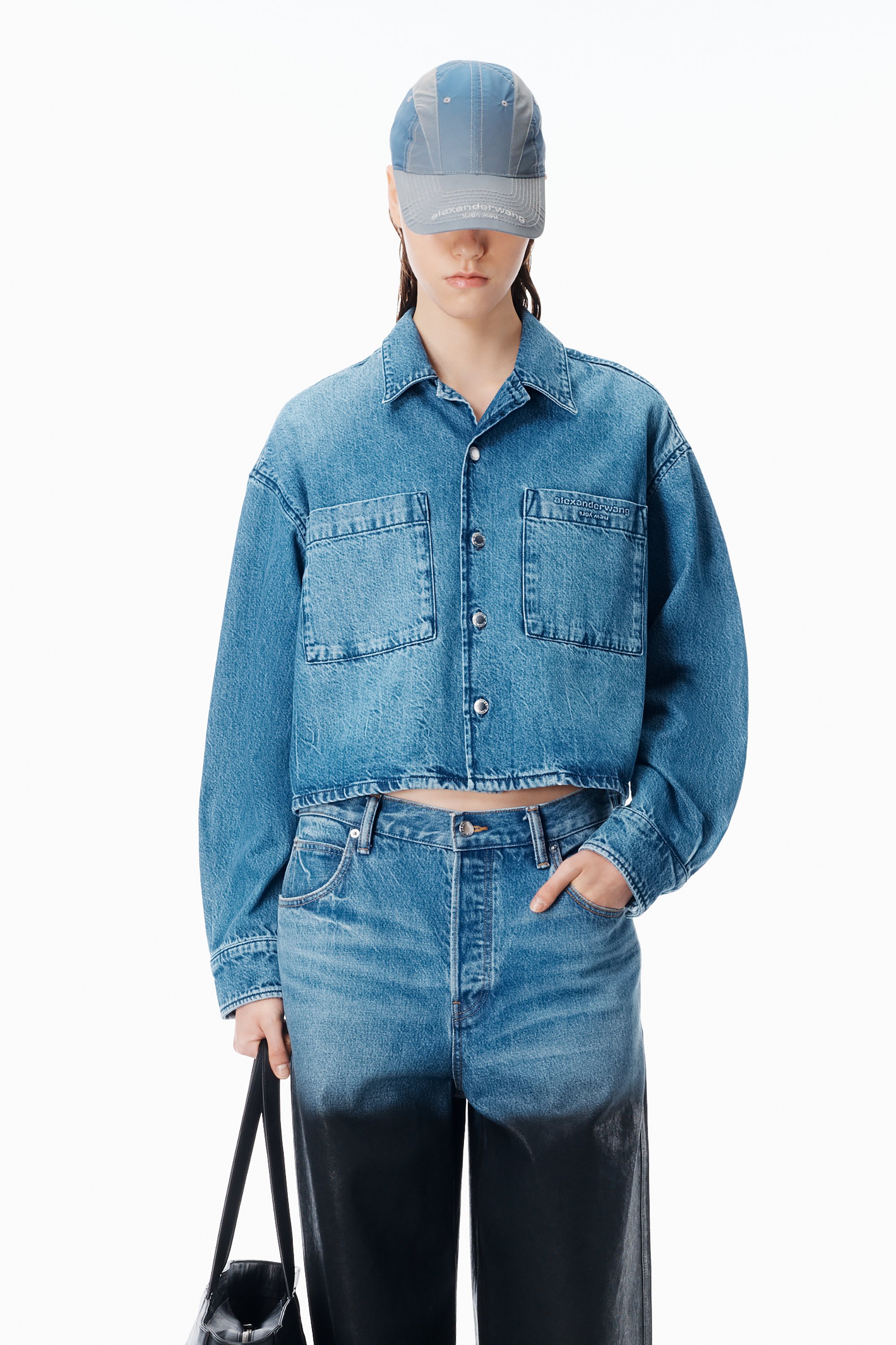 alexanderwang アレキサンダーワング クロップド ロングスリーブシャツ