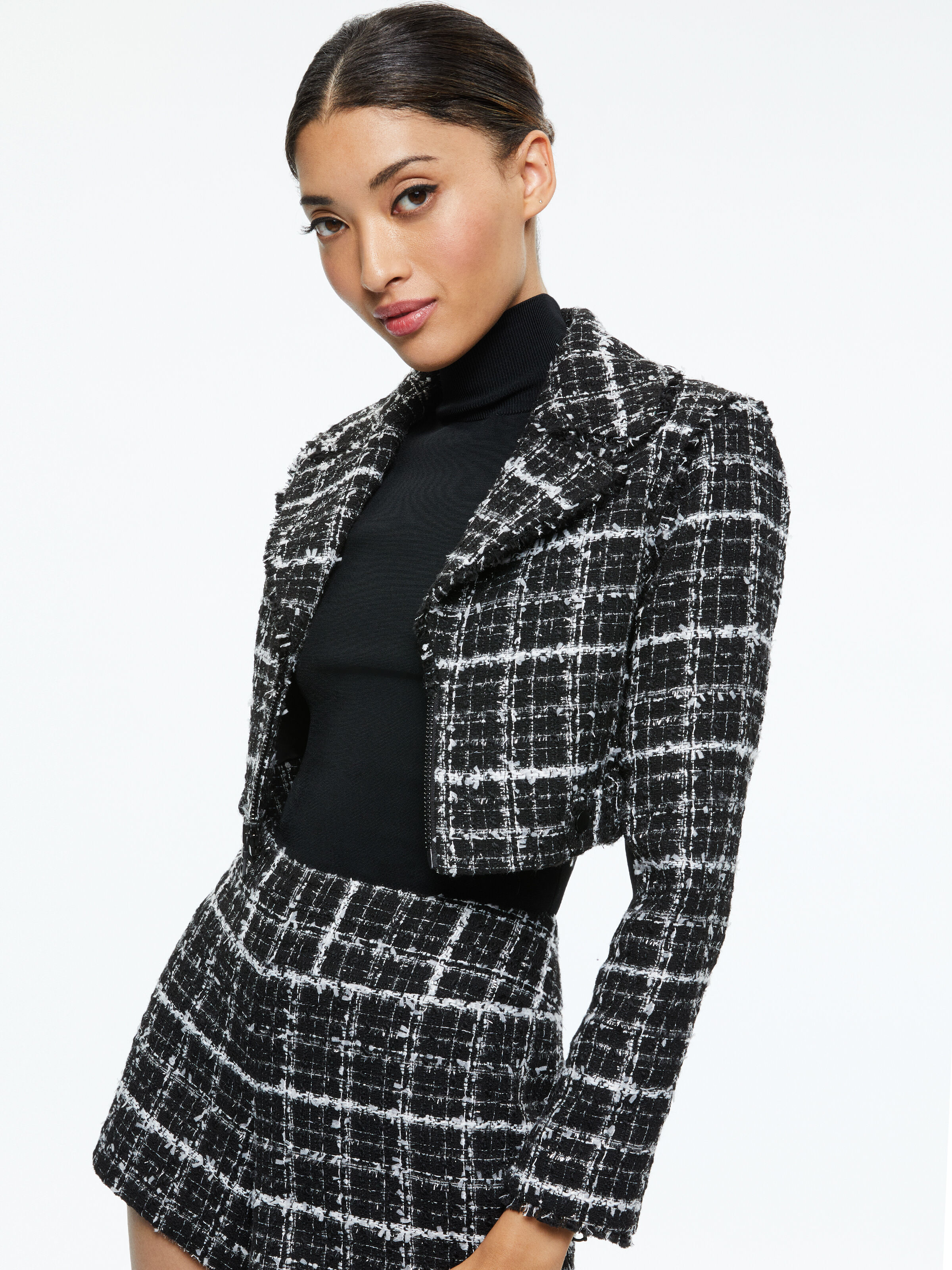 YARDLEY CROPPED FRAY HEM JACKET + DONALD TWEED SHORT