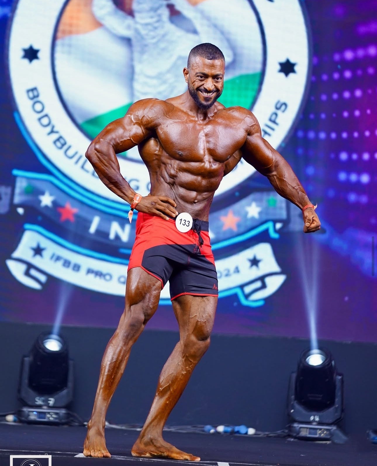 Alitewear Iconic Red Board Shorts for Men's Physique in Red