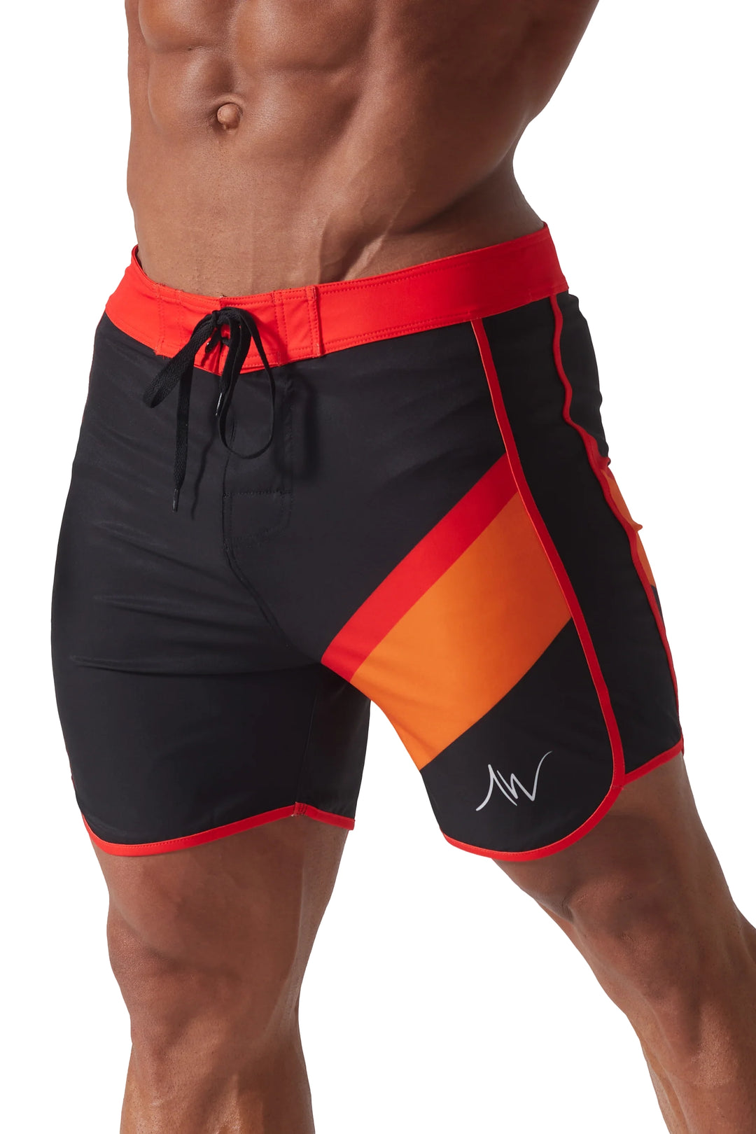 Orange & Black Men's Physique Board Shorts - Stand Out in Style