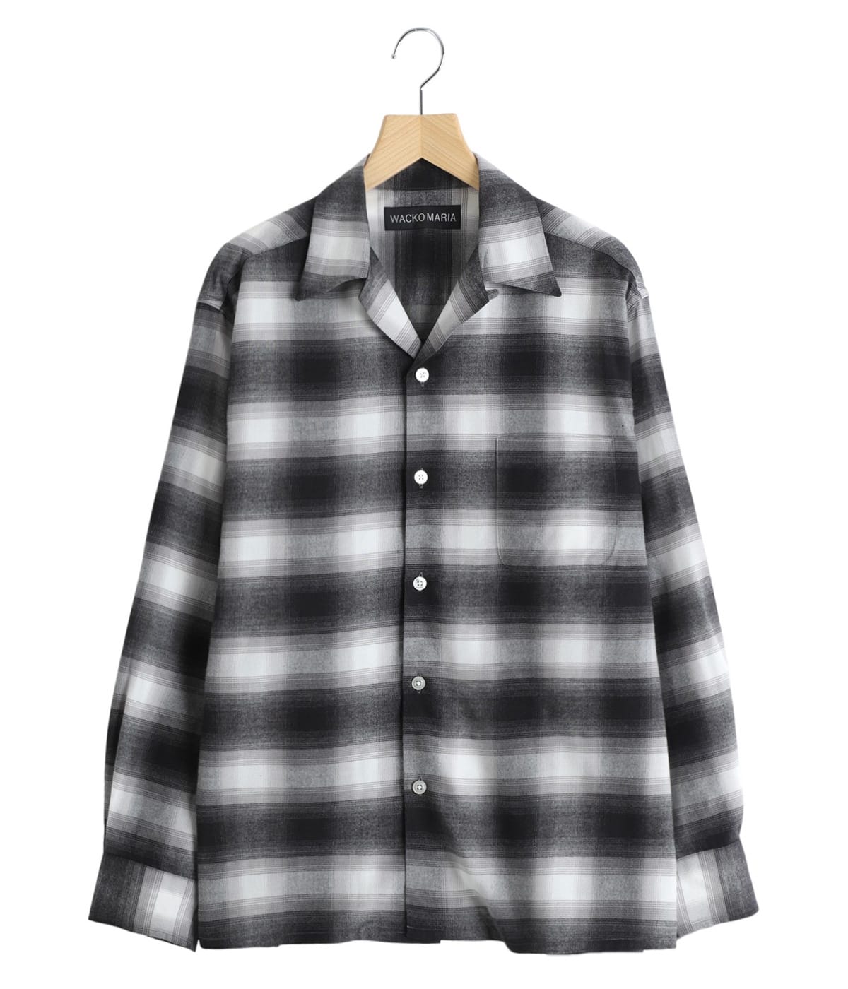 OMBRE CHECK OPEN COLLAR SHIRT L/S ( TYPE-2 ) | WACKO MARIA
