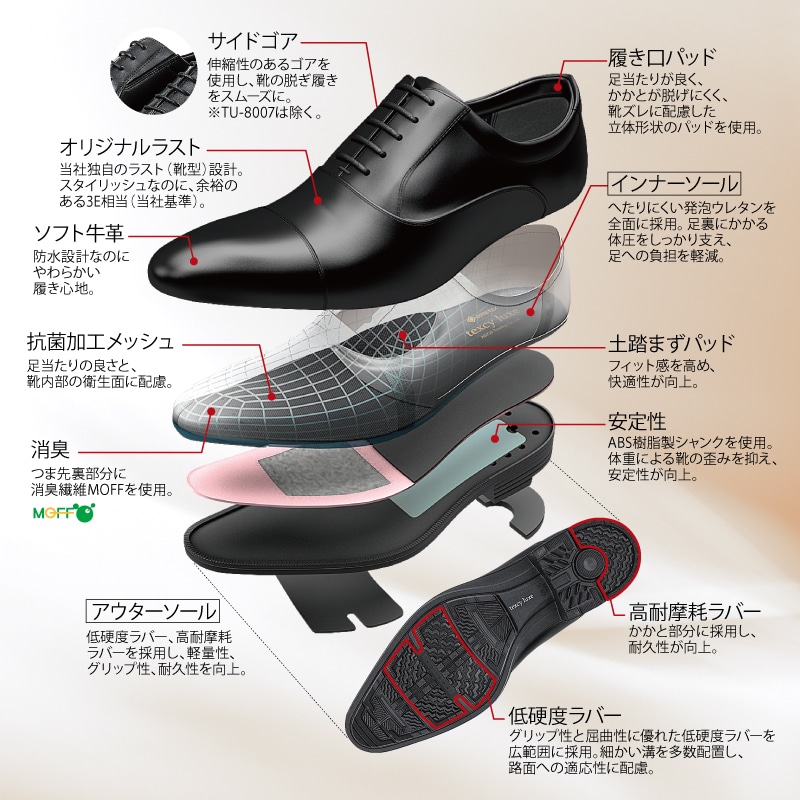 TU-8005(24.0cm ブラック): texcy luxe（テクシーリュクス