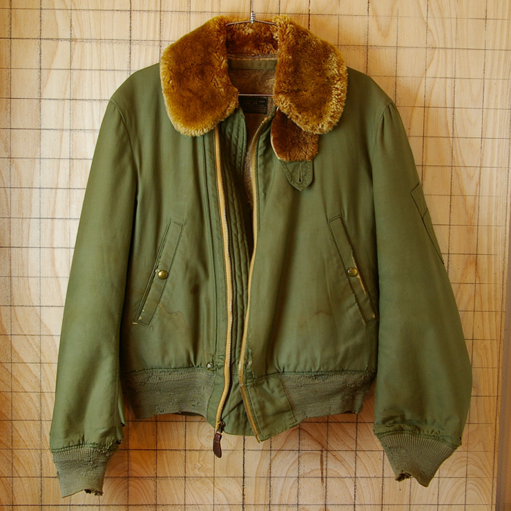 ビンテージ古着USA40s-U.S.AIRFORCE-B-15フライトジャケットオリーブ