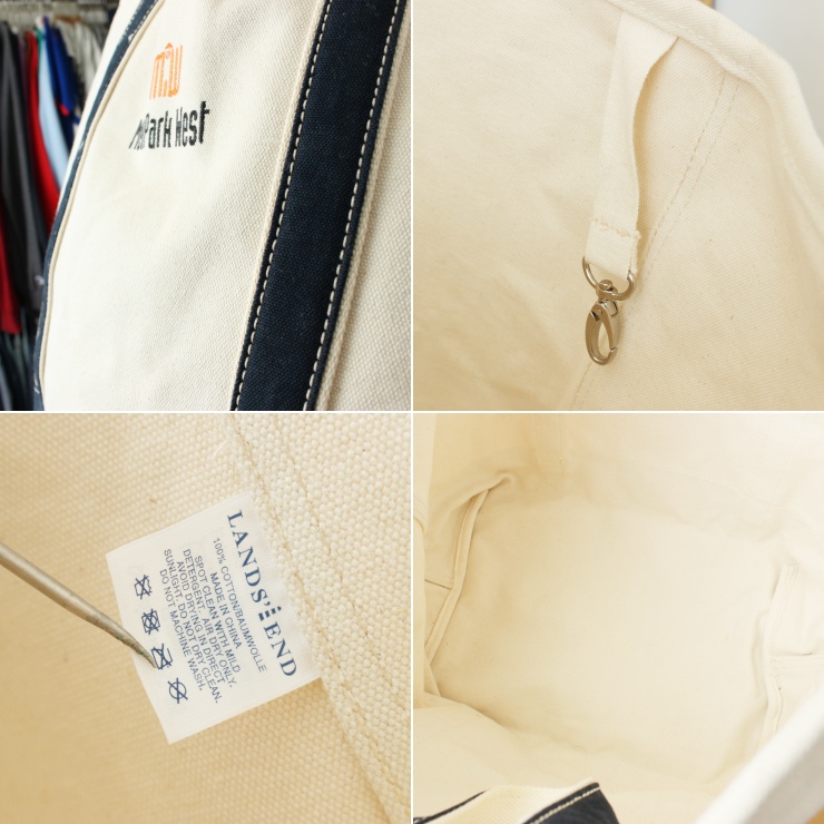 USA LANDS'END ランズエンド オープントップ キャンバス トートバッグ