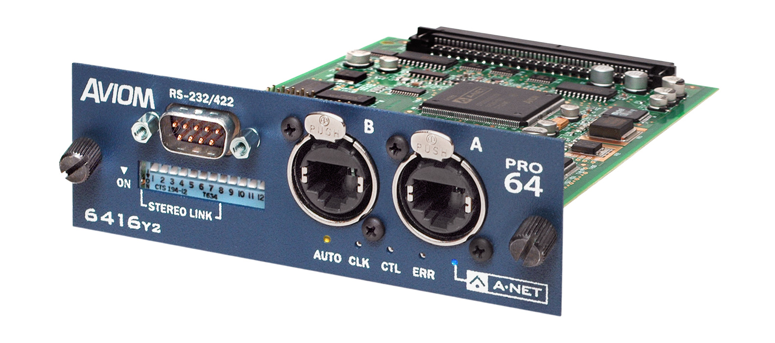 Aviom Products | Digital I/O and Console Cards: 6416Y2 A-Net
