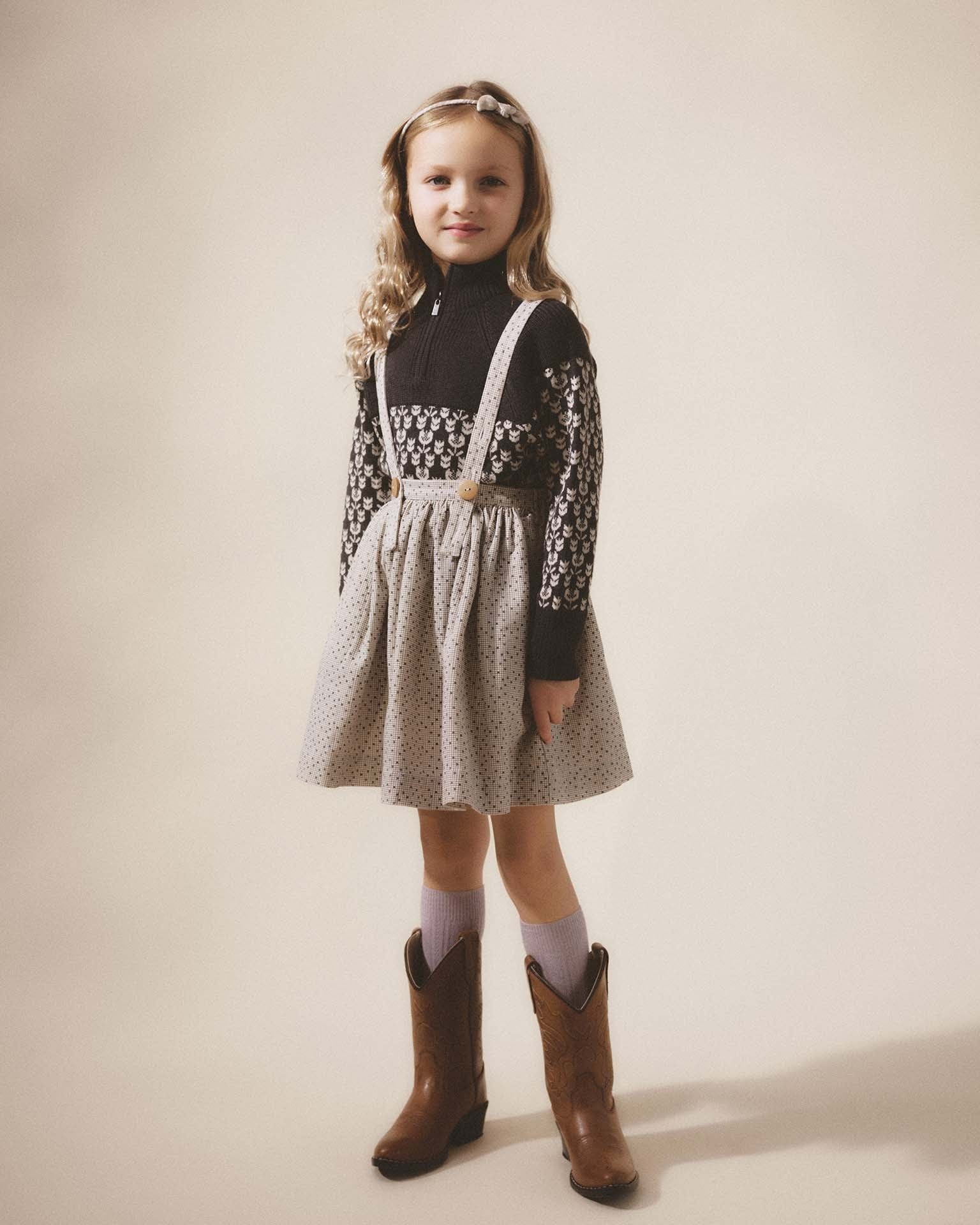 soor ploom mavis skirt in dusk needlepoint print at Little