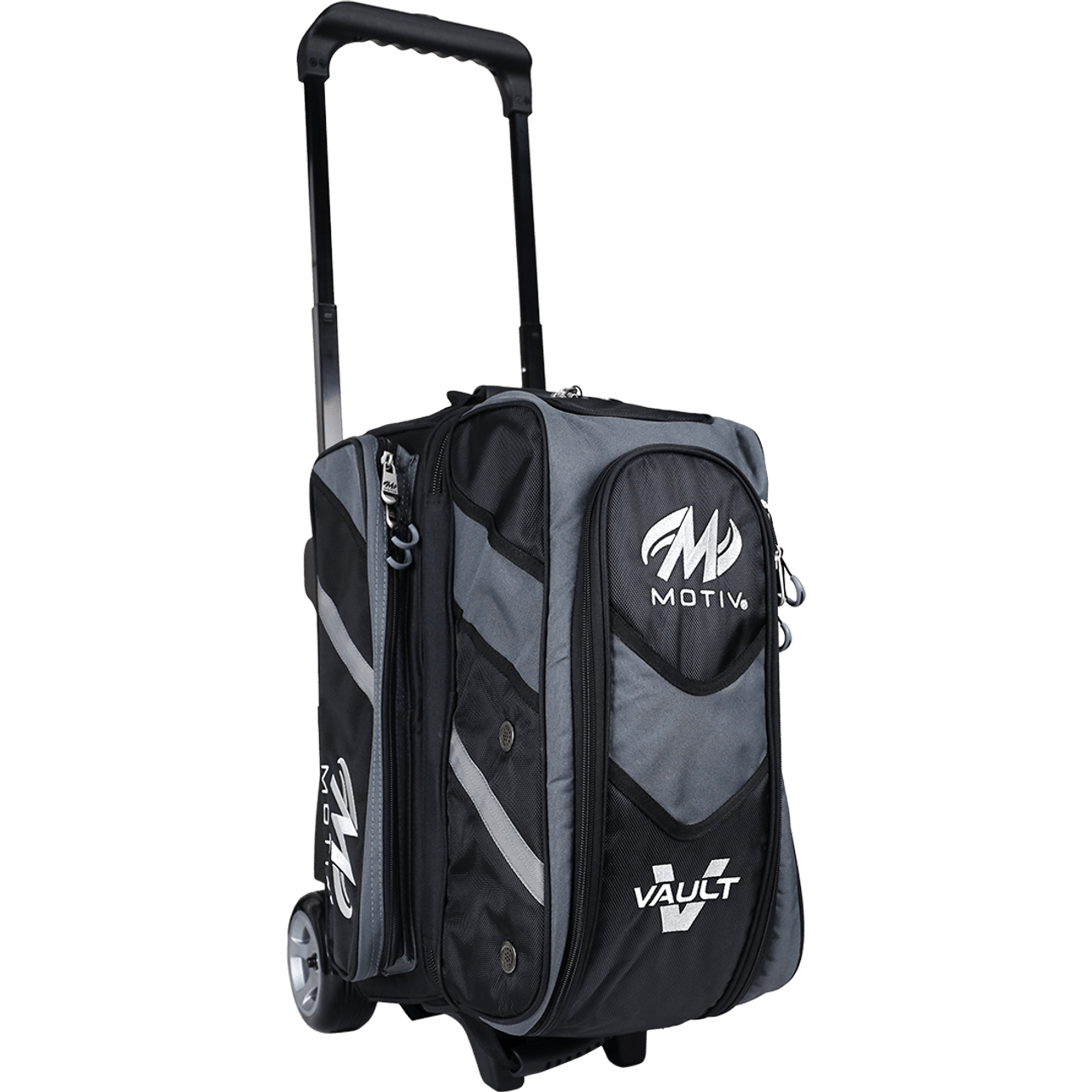 Motiv Vault 2 Ball Double Roller Covert Black Bowling Bag + FREE
