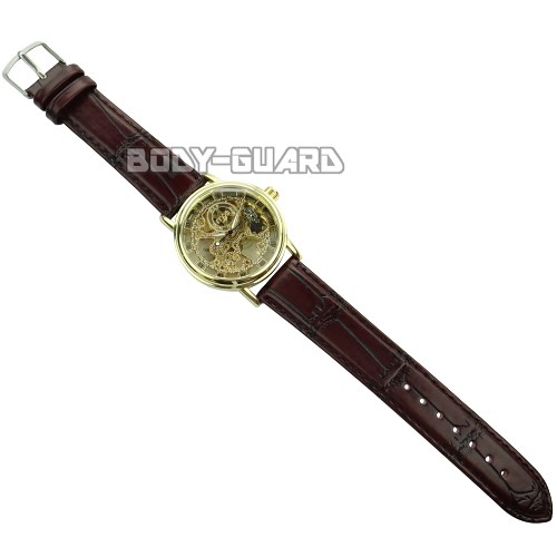 MCE 自動巻き 金腕時計 革ベルト【防犯グッズの販売店ボディーガード