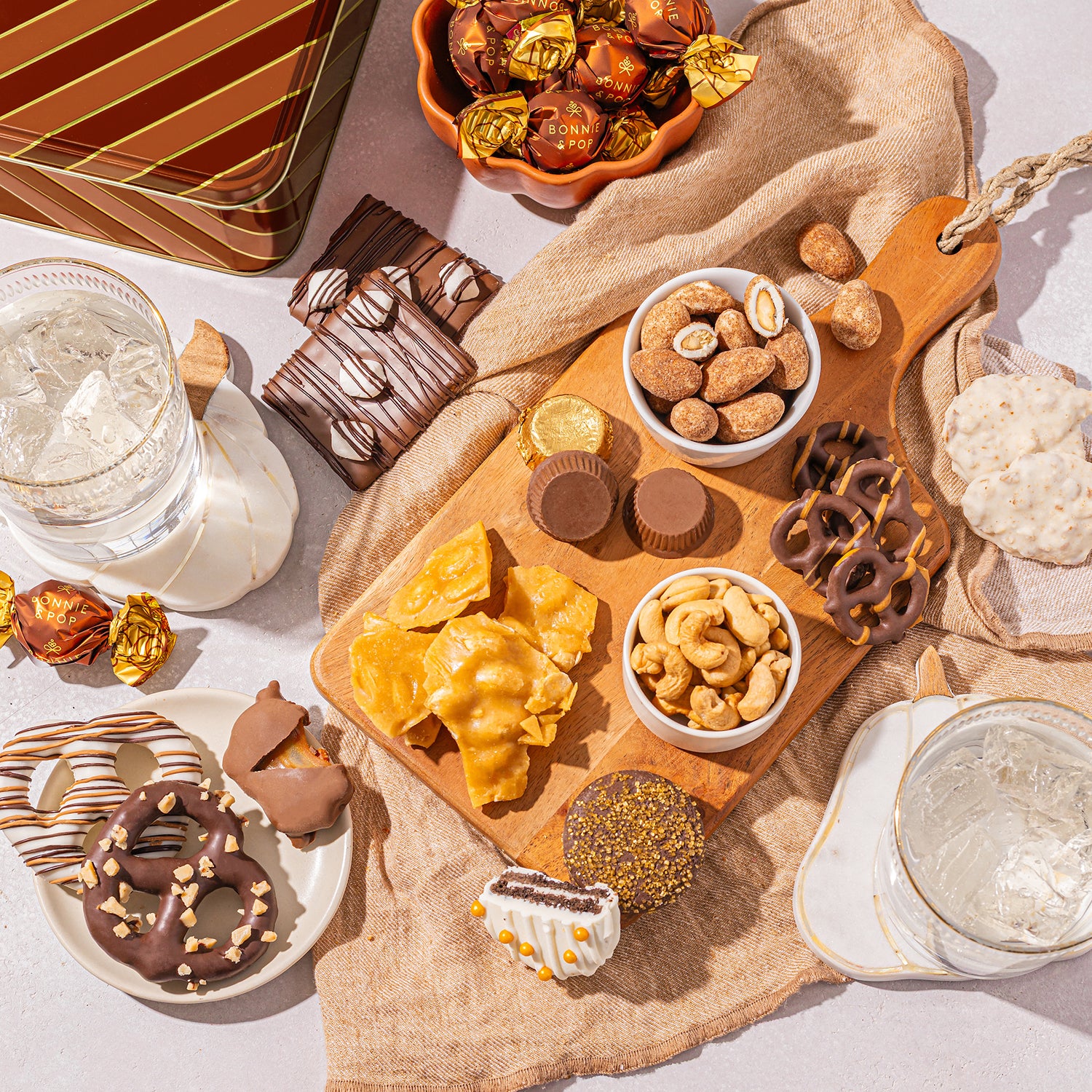 Thanksgiving Snack Gift Box with Gourmet Chocolate & Nuts – Bonnie