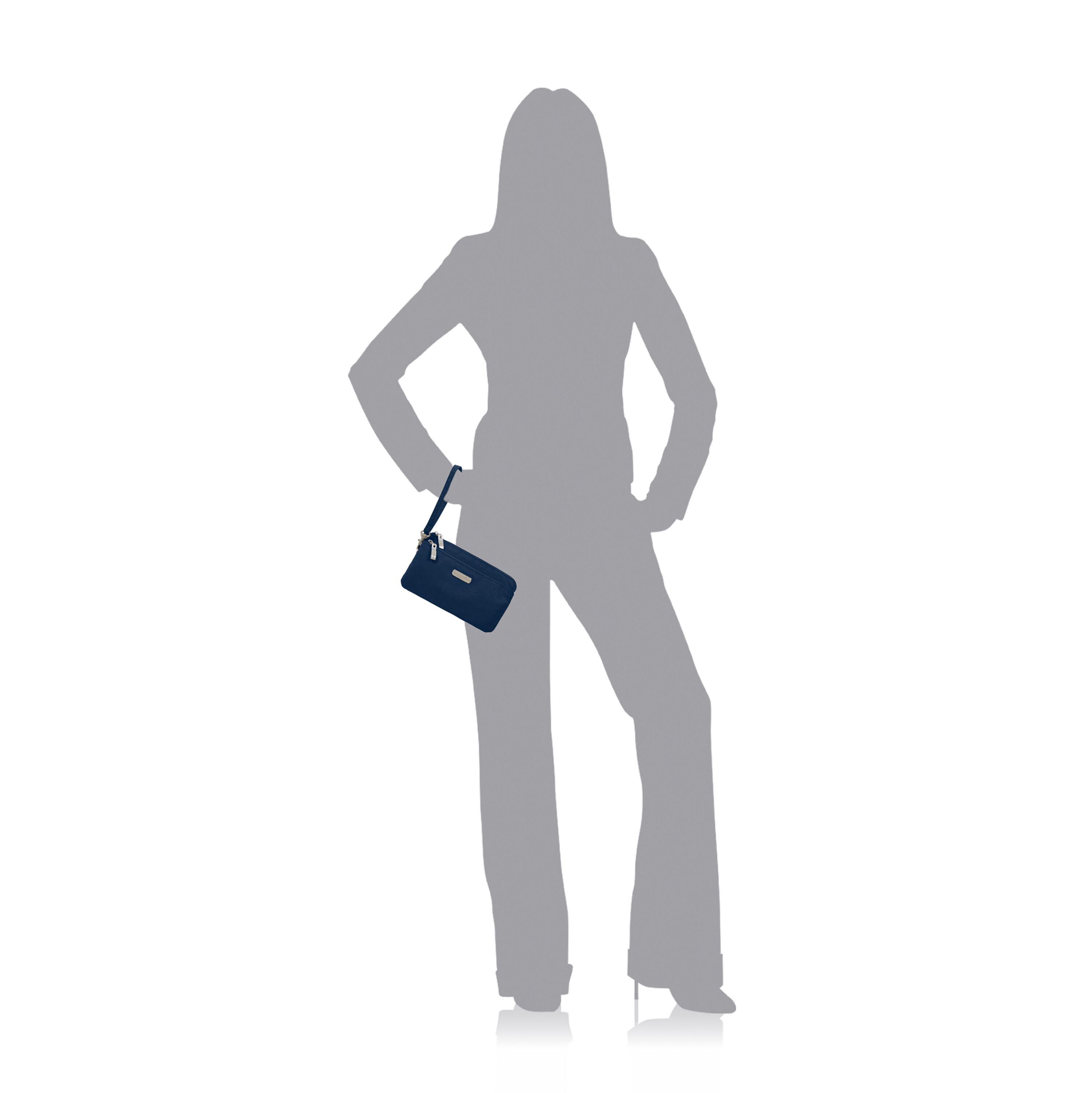 Blue RFID Blocking Double Zip Wristlet | baggallini