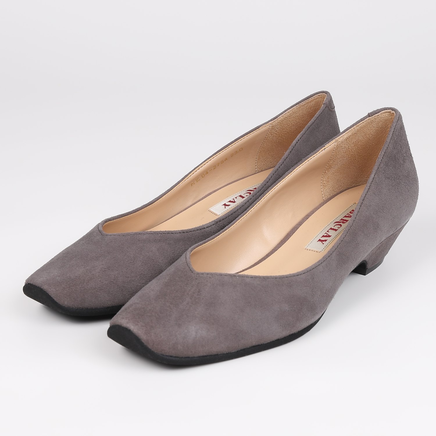 BARCLAY（バークレー）ローヒールパンプス ブラックスエード｜BARCLAY