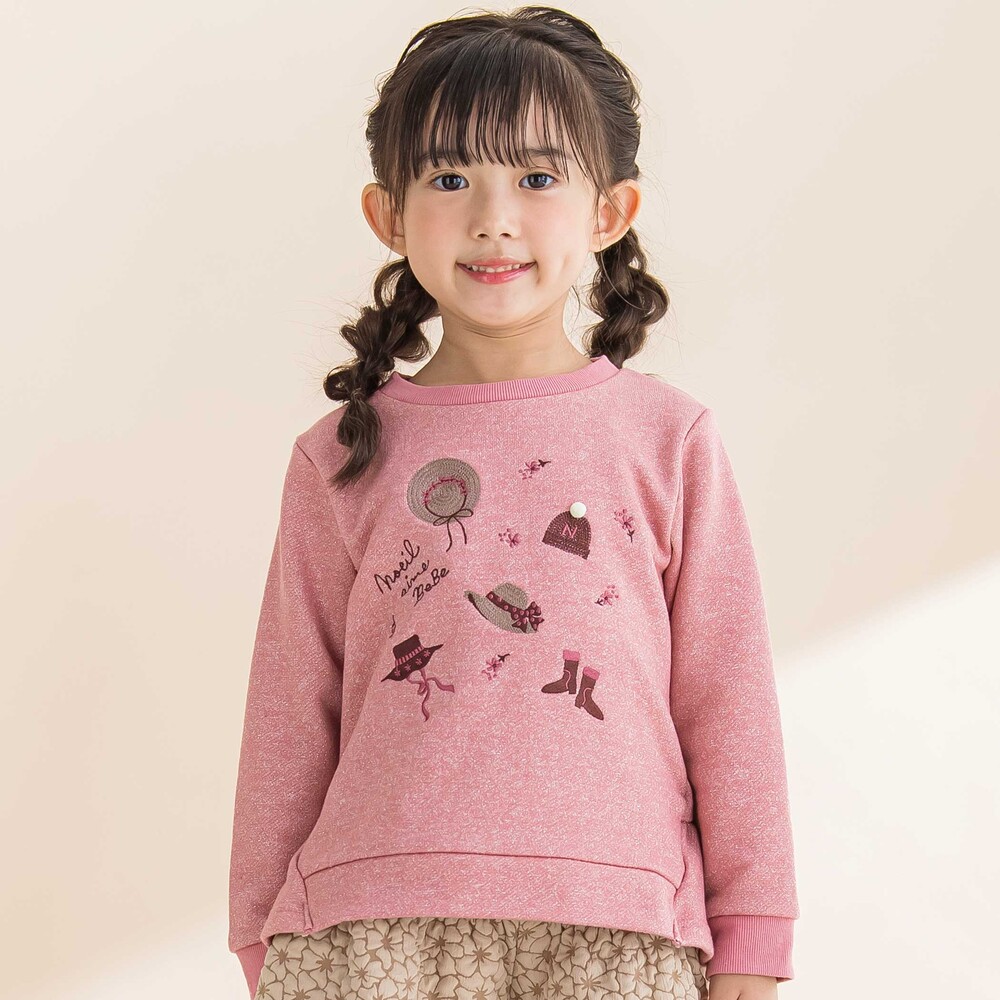 ラメ裏毛裾フリルトレーナー(80~130cm)(80cm グレー): トップス【べべ