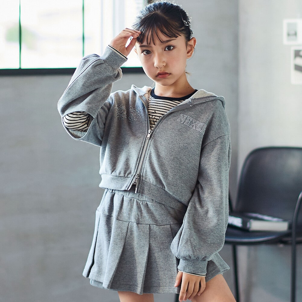 ダブルファスナーパーカー+スカパンセットアップ(110~150cm)(110cm