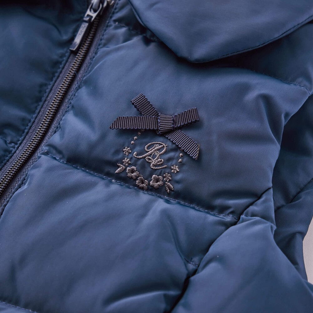 撥水加工】ペプラムフリルタフタダウンベスト(90~150cm)(90cm ピンク