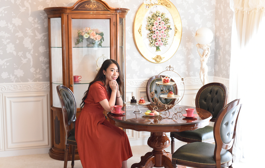 イタリア製 象嵌 ラウンド ダイニングテーブル 幅110cm | ロココ調家具