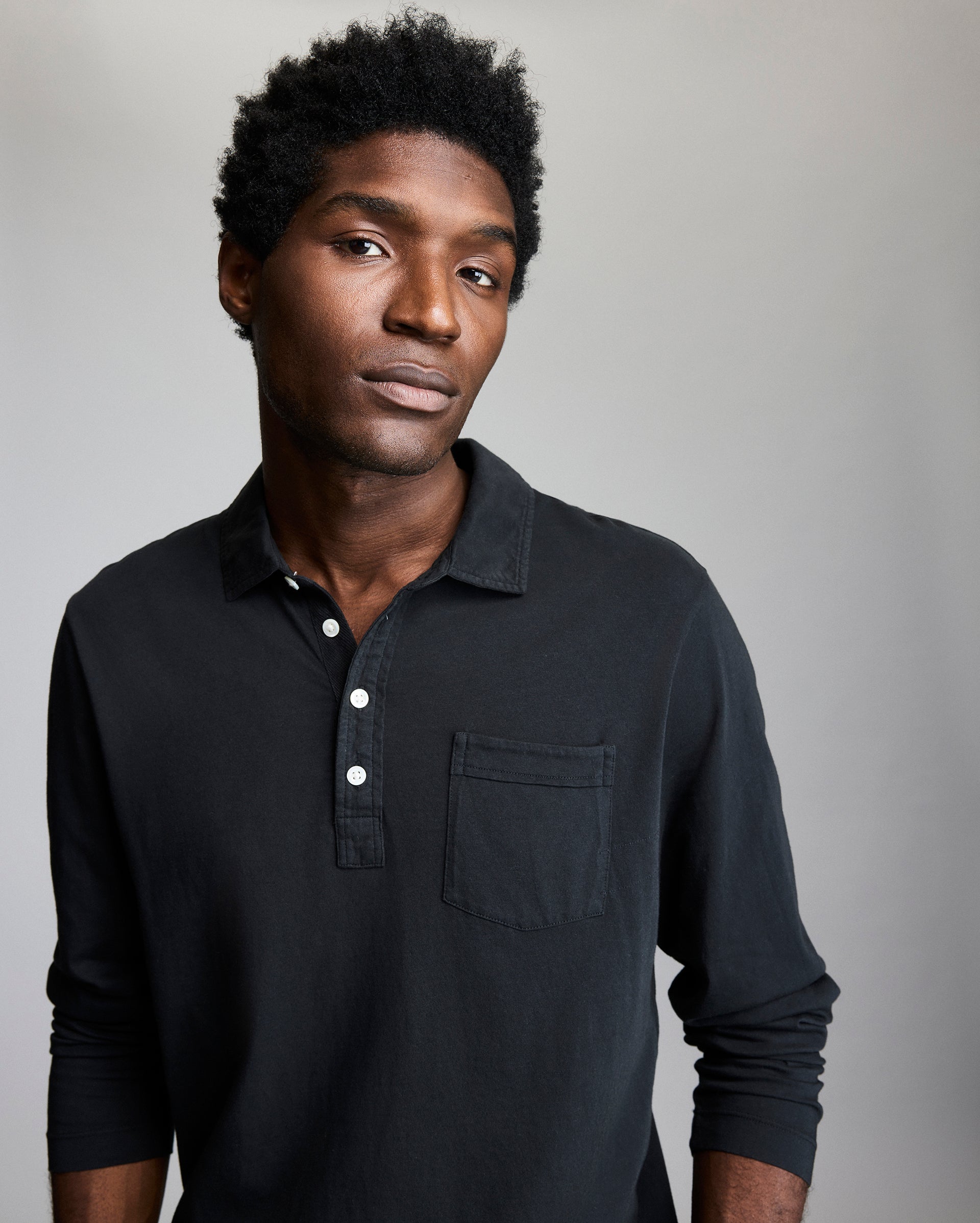 Long Sleeve Pensacola Polo in Pima Cotton | Billy Reid