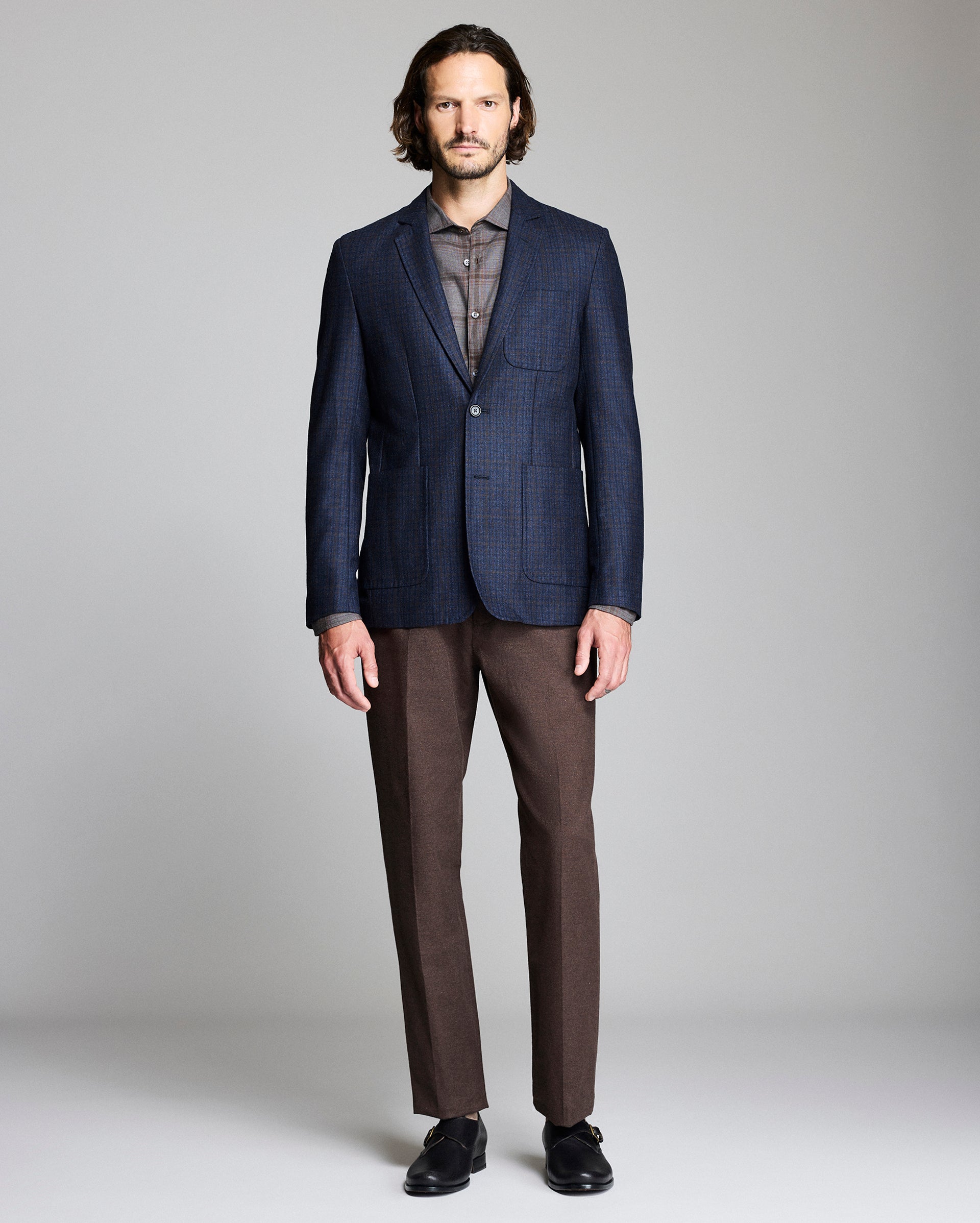 Virgin Wool Plaid Archie Jacket - Made in Italy | Billy Reid