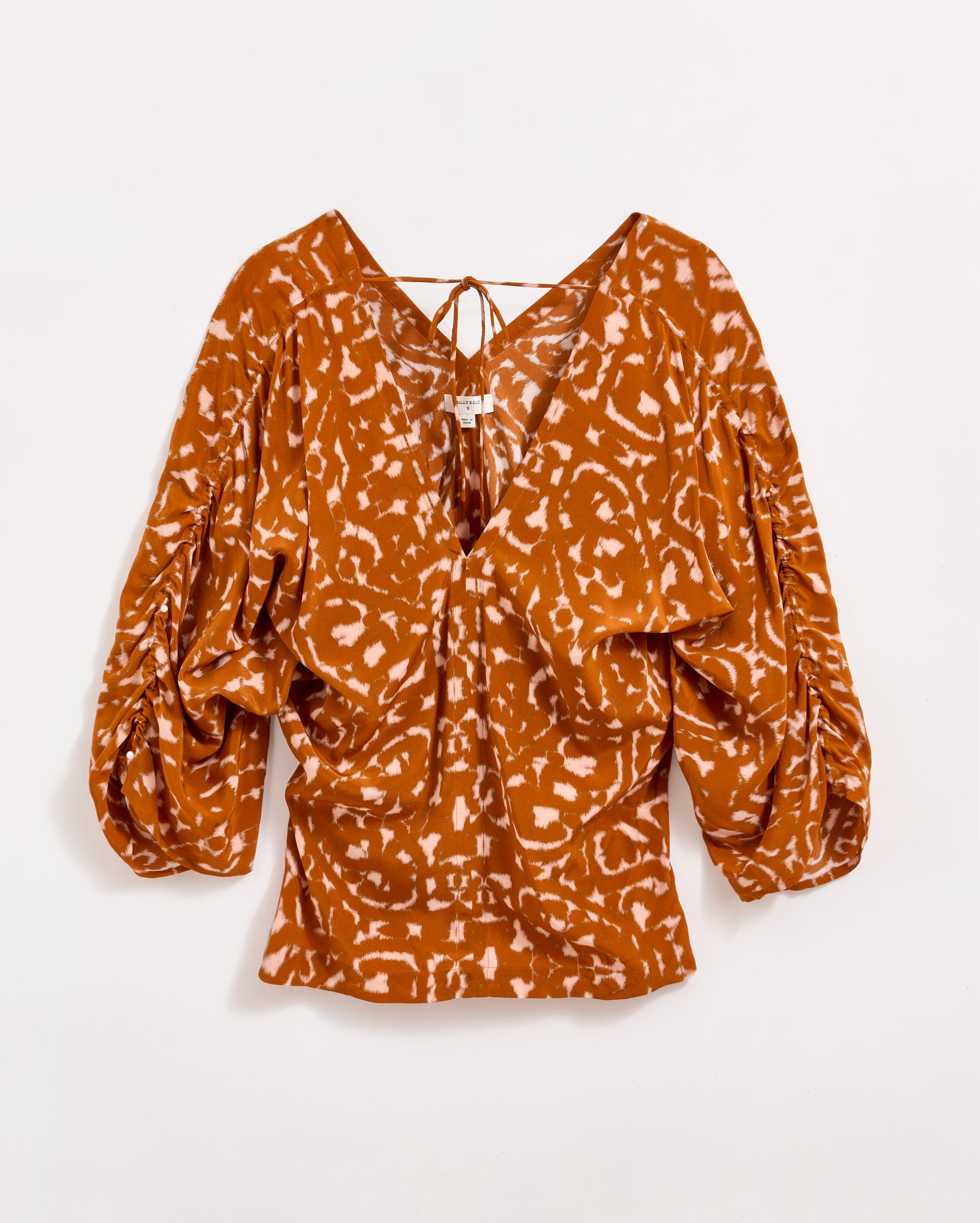 Moroccan Screen Silk Ruched Blouse – Billy Reid