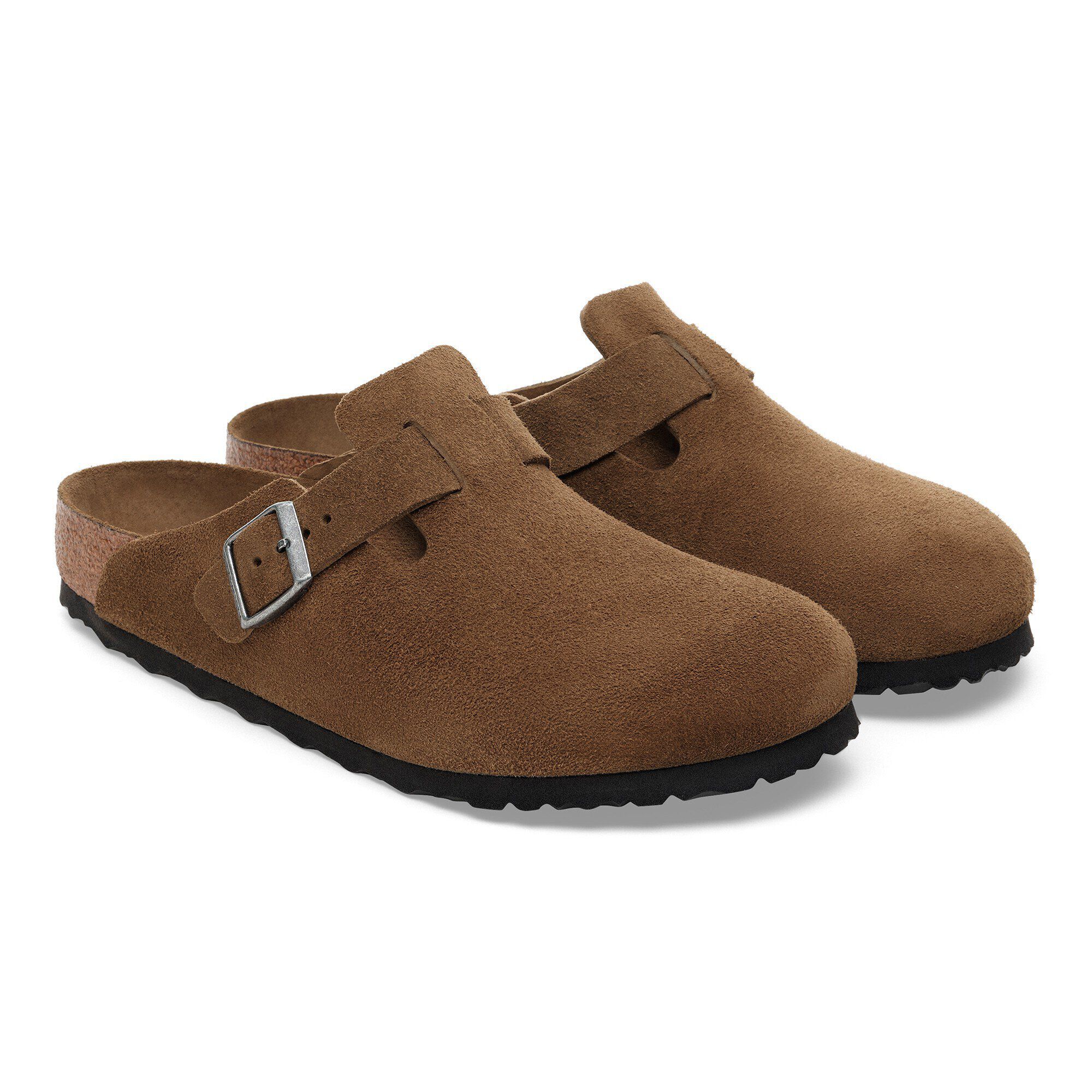 Boston Soft Footbed Suede Leather in Color Dark Tea Tonal