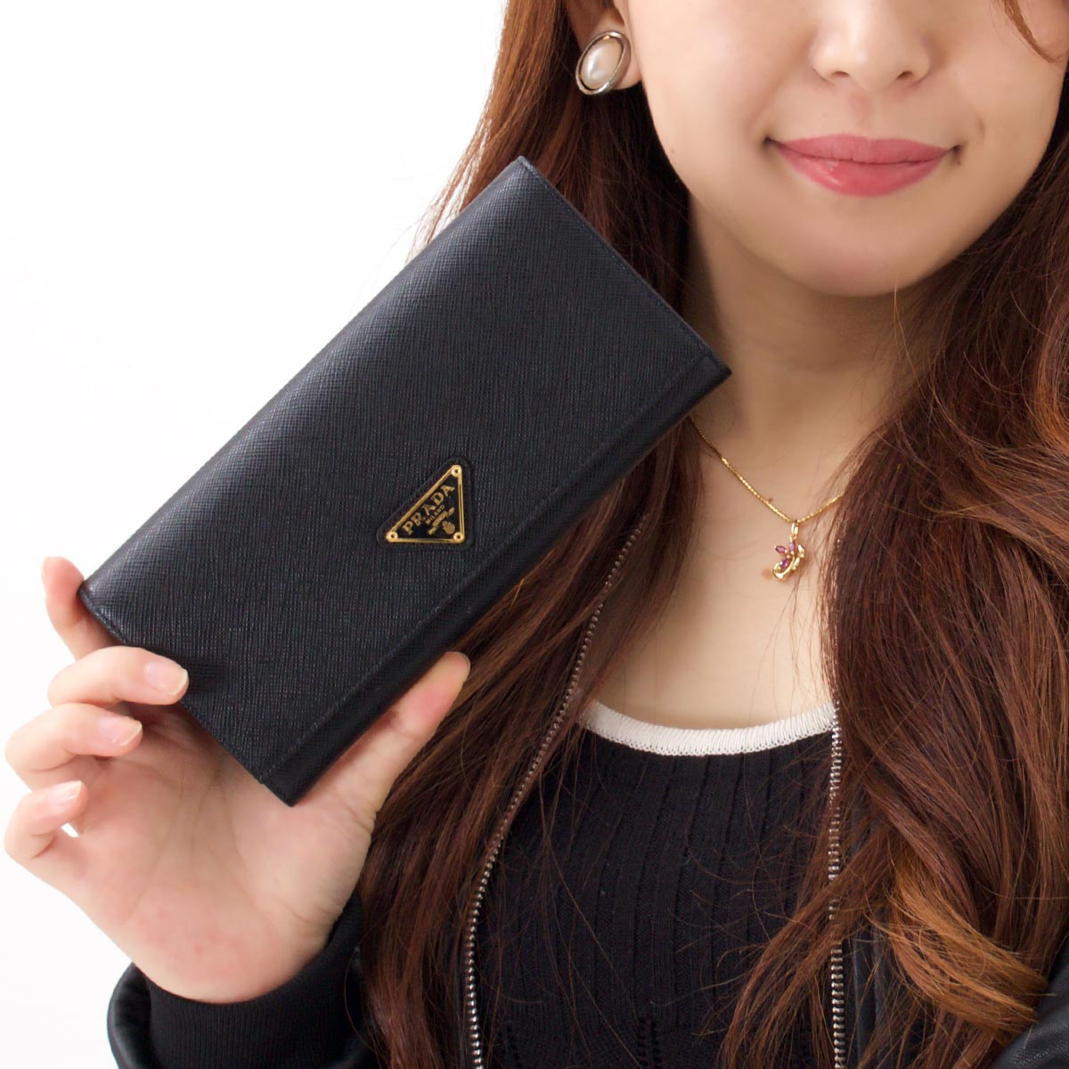プラダ 長財布 財布 メンズ レディース SAFFIANO TRIANG 三角ロゴ