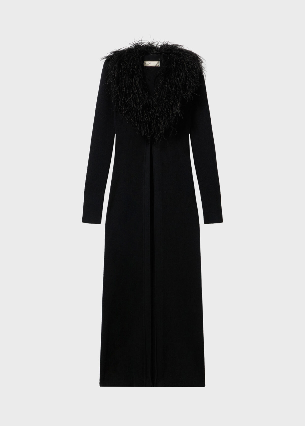 Black Long cardigan with faux fur collar - Blumarine