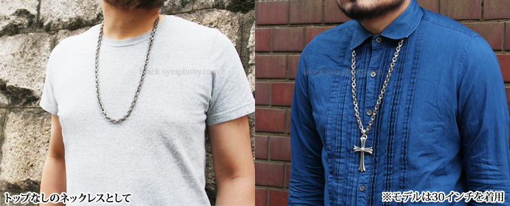 クロムハーツラージペーパーチェーンネックレス24インチ（約61cm