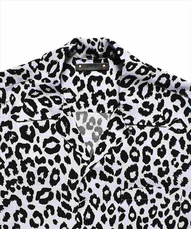 MINEDENIM Lips Leopard Print Open Collar Shirt (LBL)