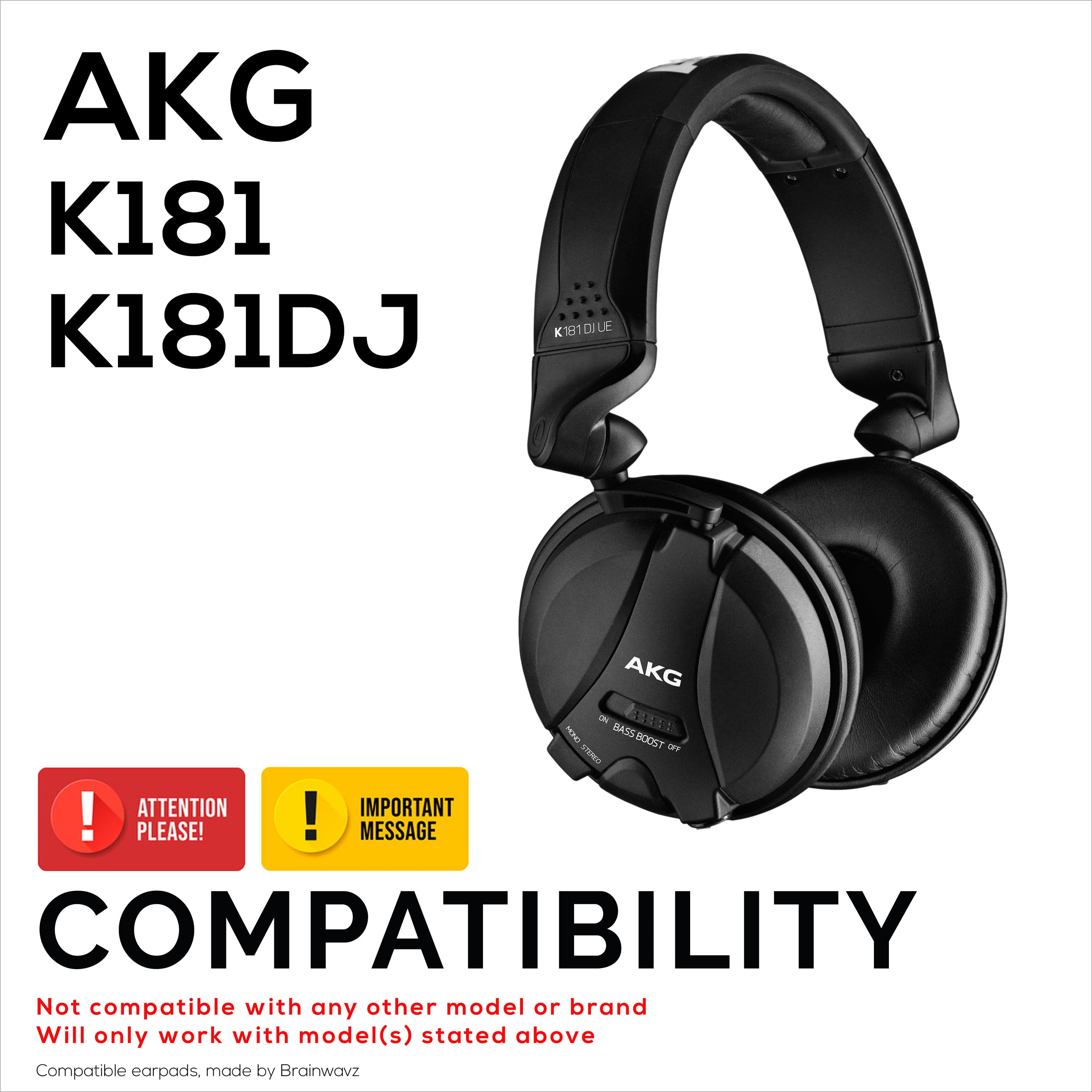 Replacement Earpads for AKG K181 Headphones - Soft PU Leather