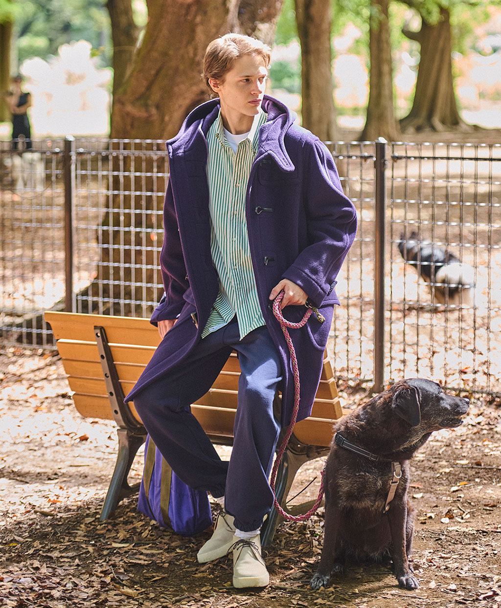 ウール カットパイルヘリンボーン ダッフルコート Made in UK | Brooks