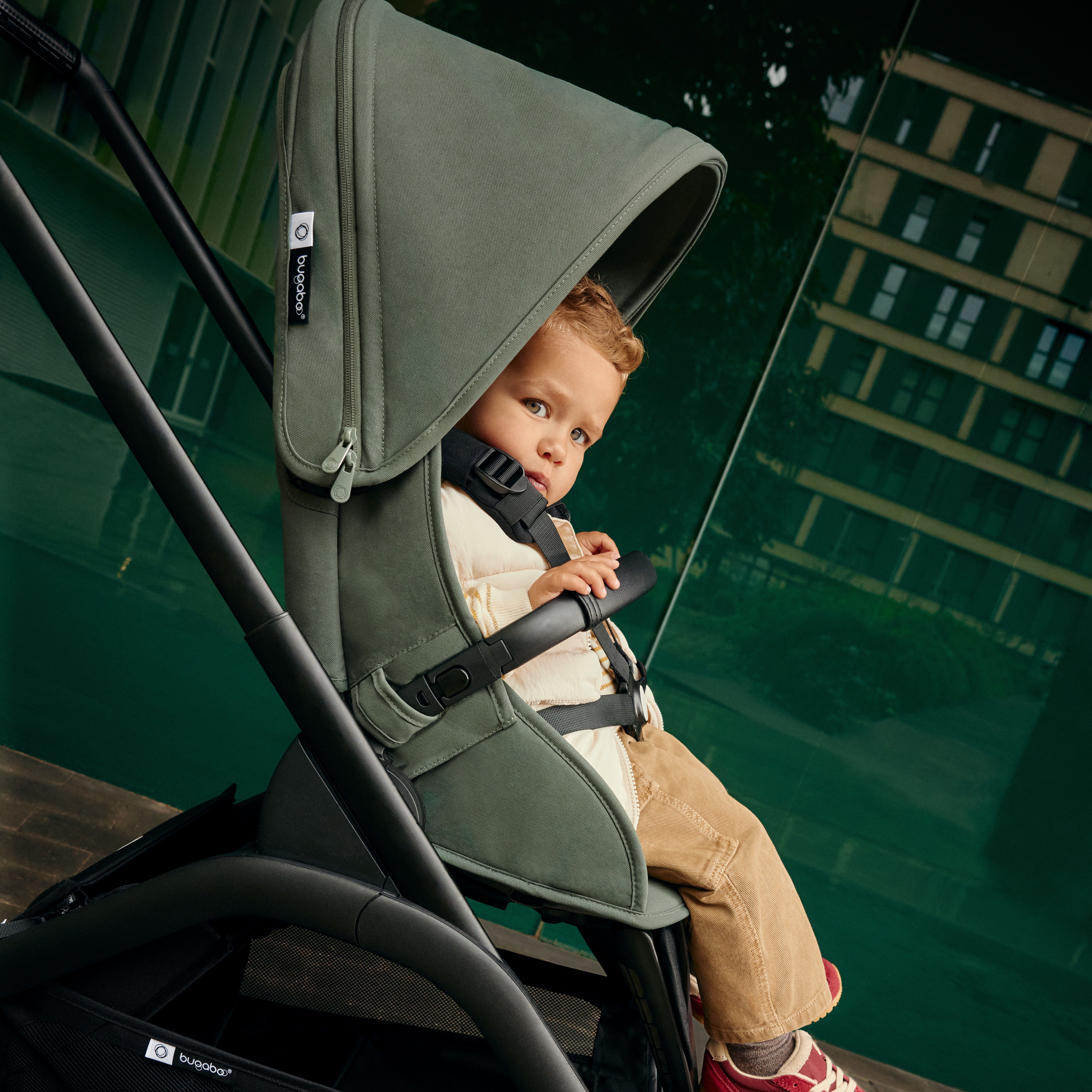 Bugaboo Dragonfly 2-in-1 stroller dark cherry sun canopy, dark
