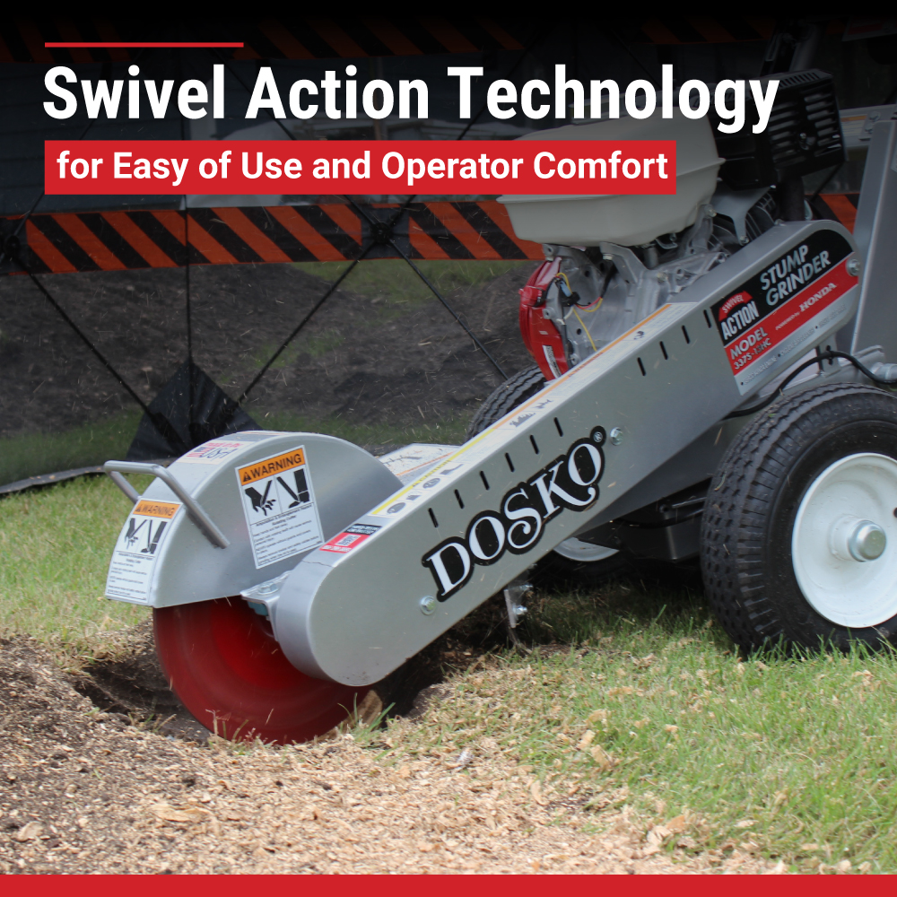 Dosko Stump Grinder | Swivel Action | Honda GX390 | 337S-13HC