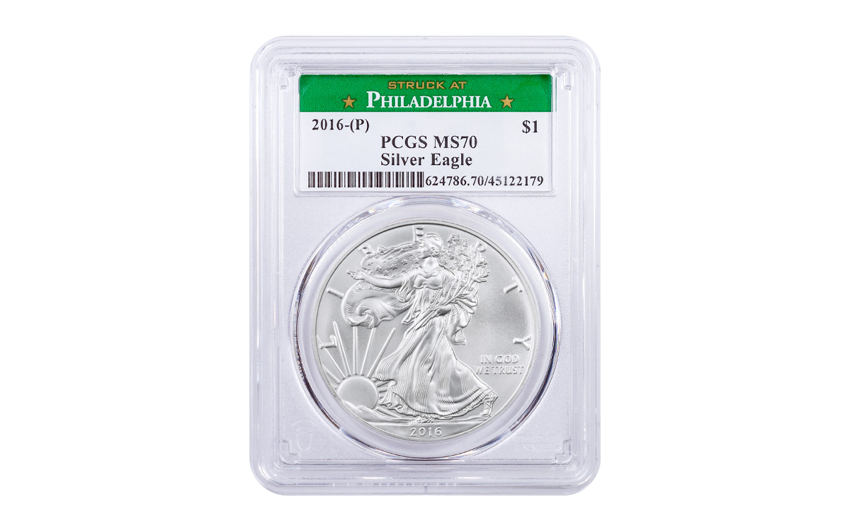 2012(S) $1 1-oz American Silver Eagle PCGS MS70 First Strikes w