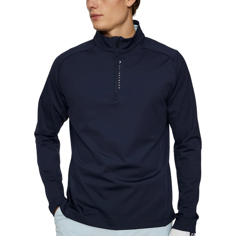 J.Lindeberg Mathias Zip Mid Layer Golf Pullover JL Navy - SH25 Men