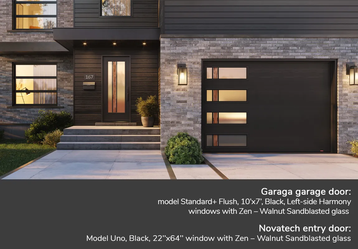 Zen – Walnut Sandblasted Glass for Garage Doors | Garaga | Novatech