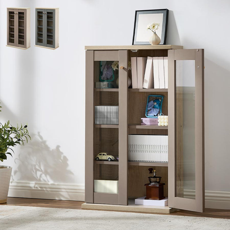 ガラス扉キャビネット 2扉タイプ キャビネット おしゃれ Toffy