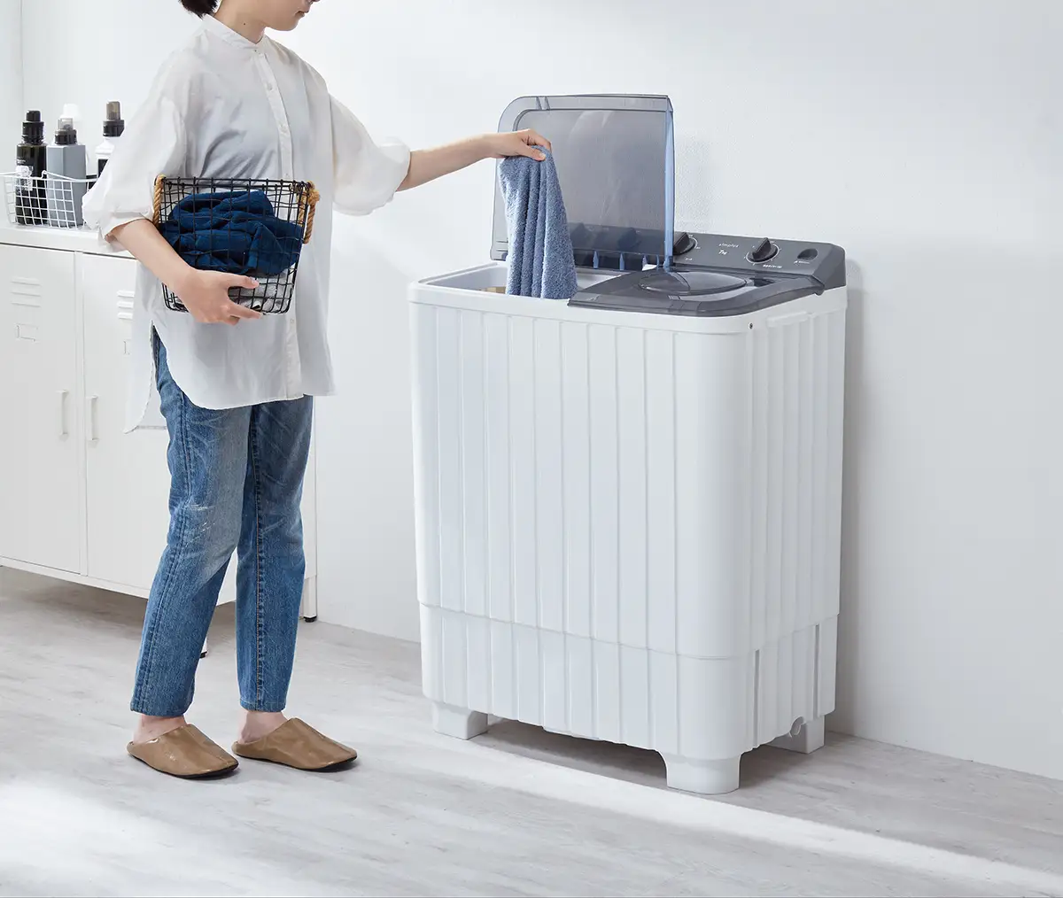 洗いと脱水を同時に。simplus、家族4日分の洗濯物も一度に洗える大容量