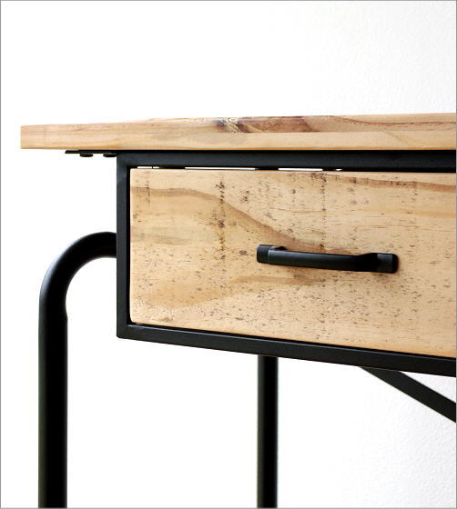 コンソールデスク おしゃれ コンソールテーブル アイアン ウッド 天然