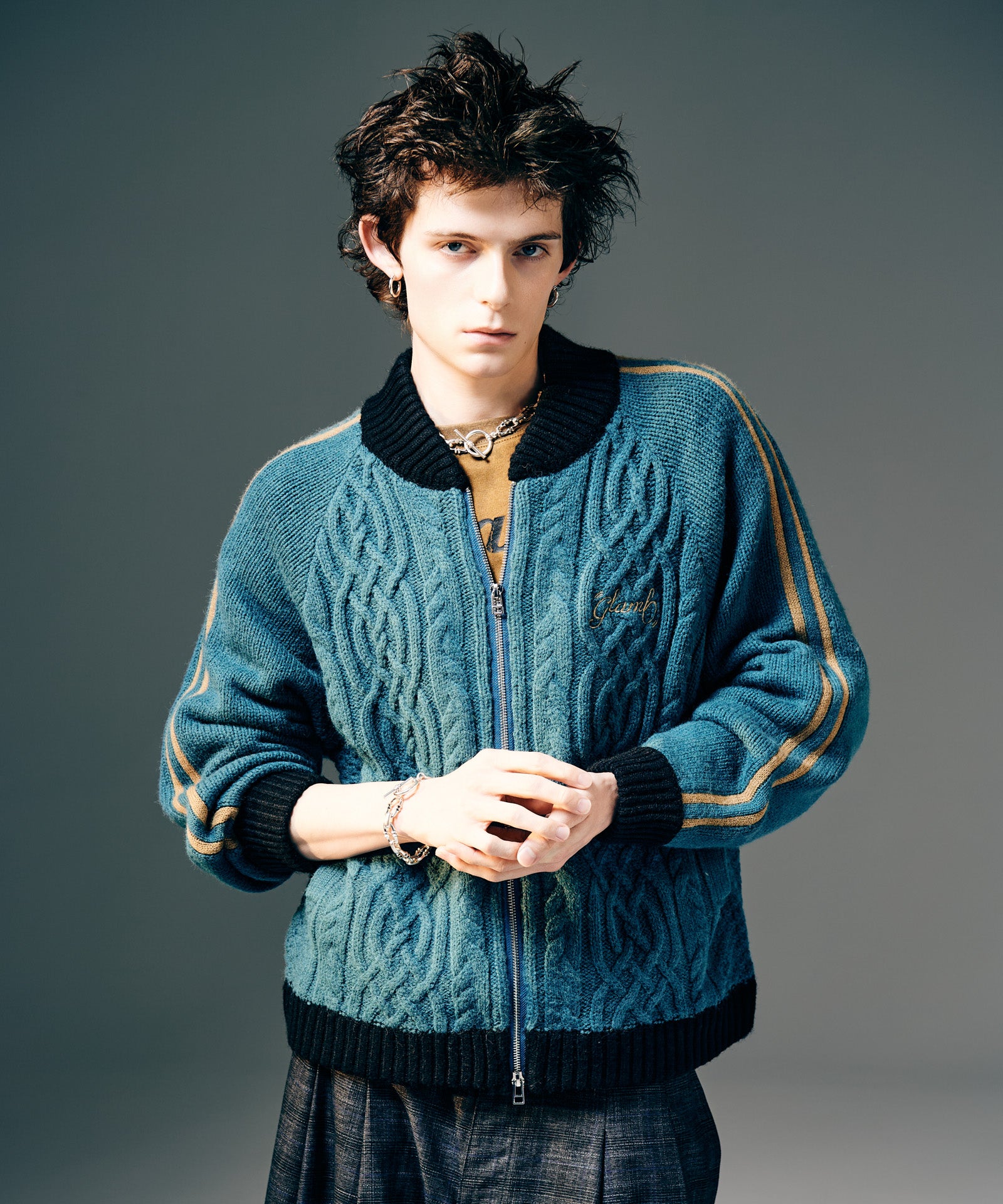 GB0425/KNT07 : Knit Line Jersey / ニットラインジャージー | glamb