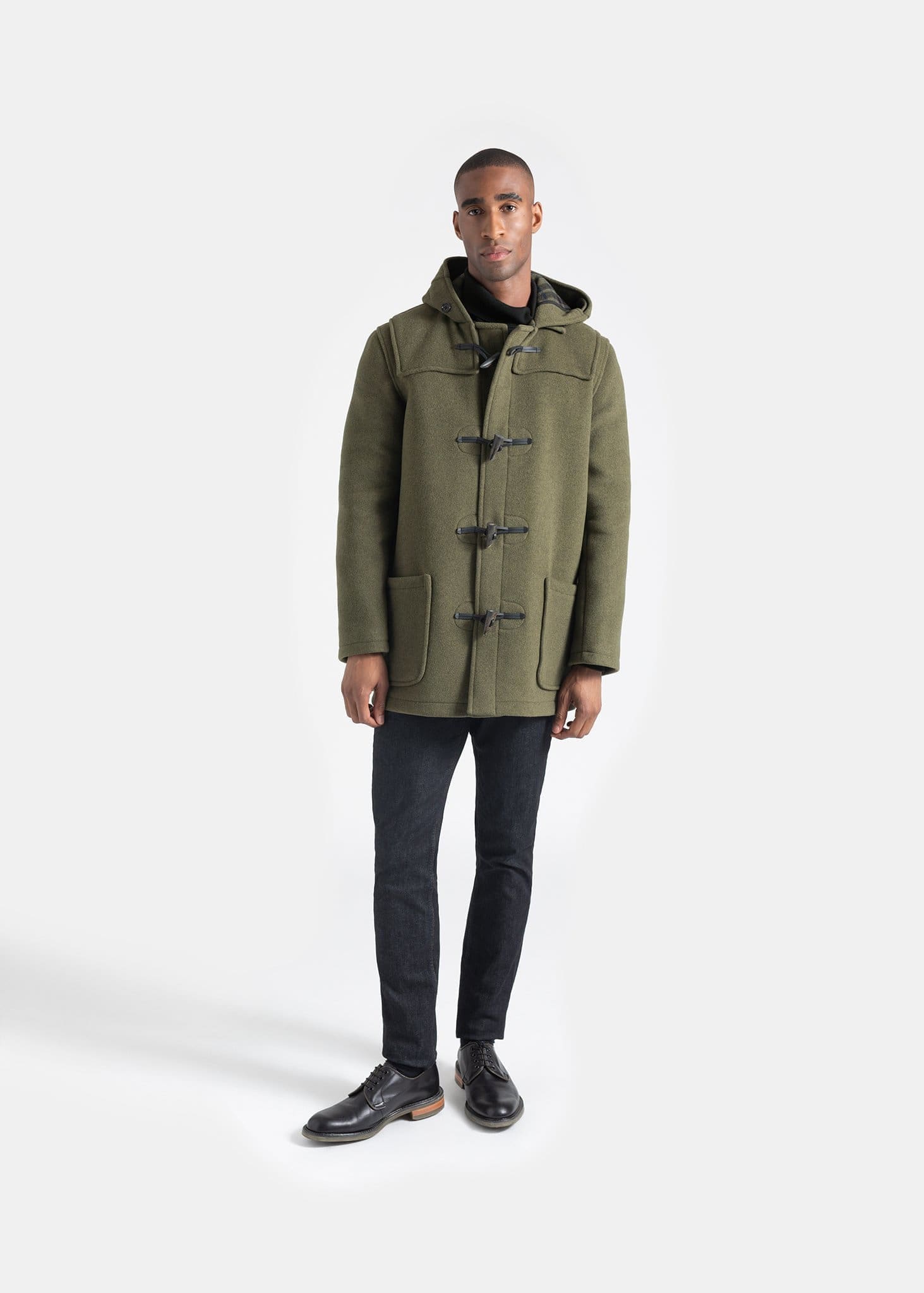 Men's Mid-Length Morris Duffle Coat Loden Check | Gloverall