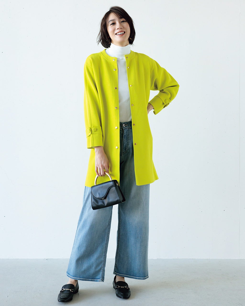 レディース ノーカラーコート（イエロー）一覧/40代50代からの