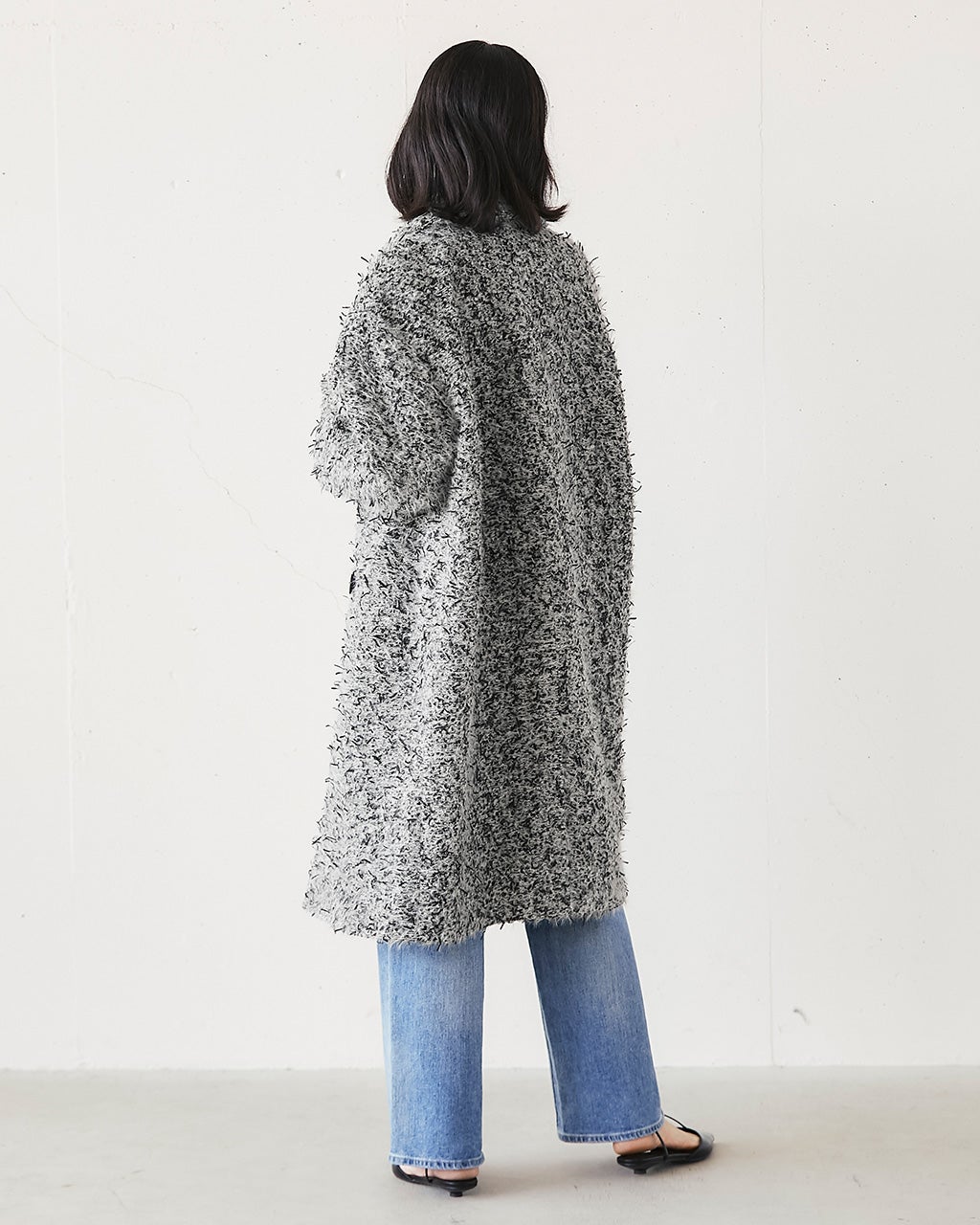 ミックスツイード・ロングチェスターコート/DoCLASSE