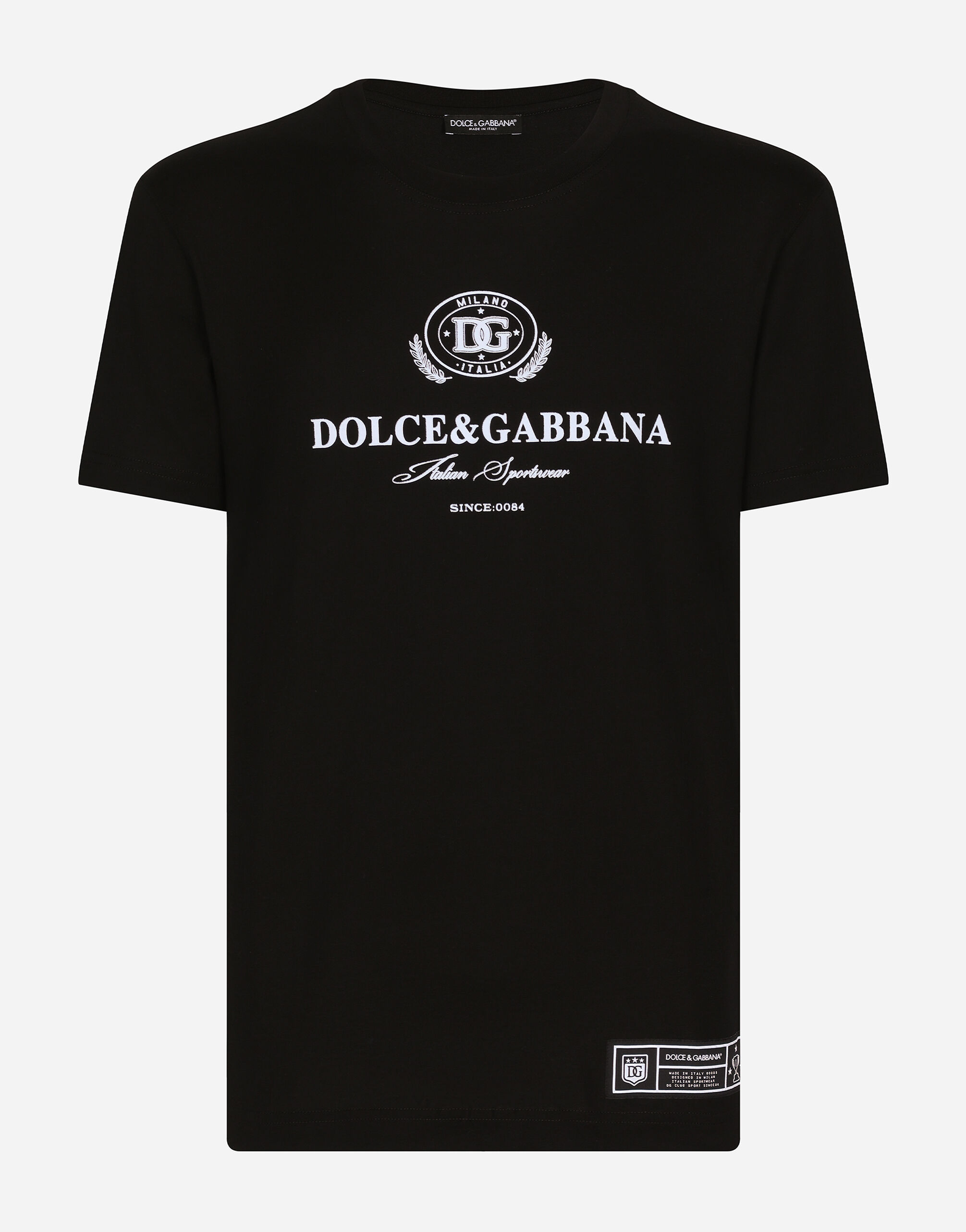 ブラックのメンズ Tシャツ コットン ドルチェ＆ガッバーナロゴプリント