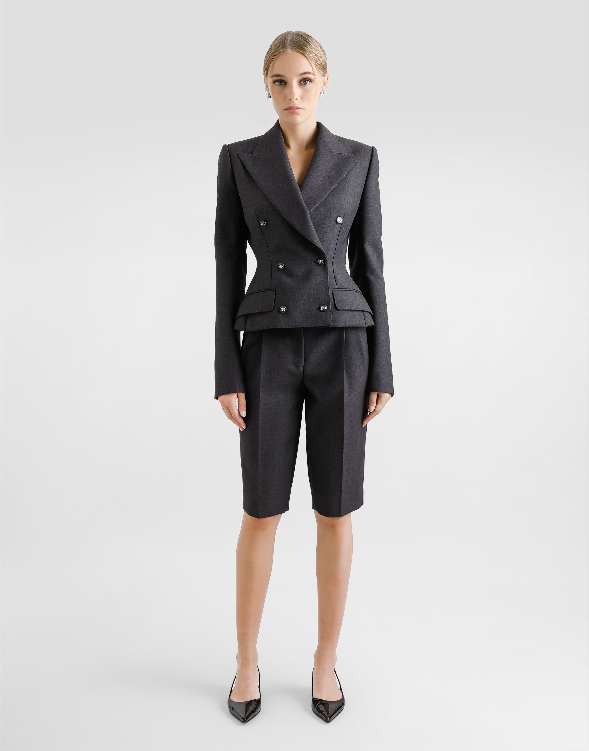 Double-breasted Dolce jacket with DG-branded buttons in Grey for