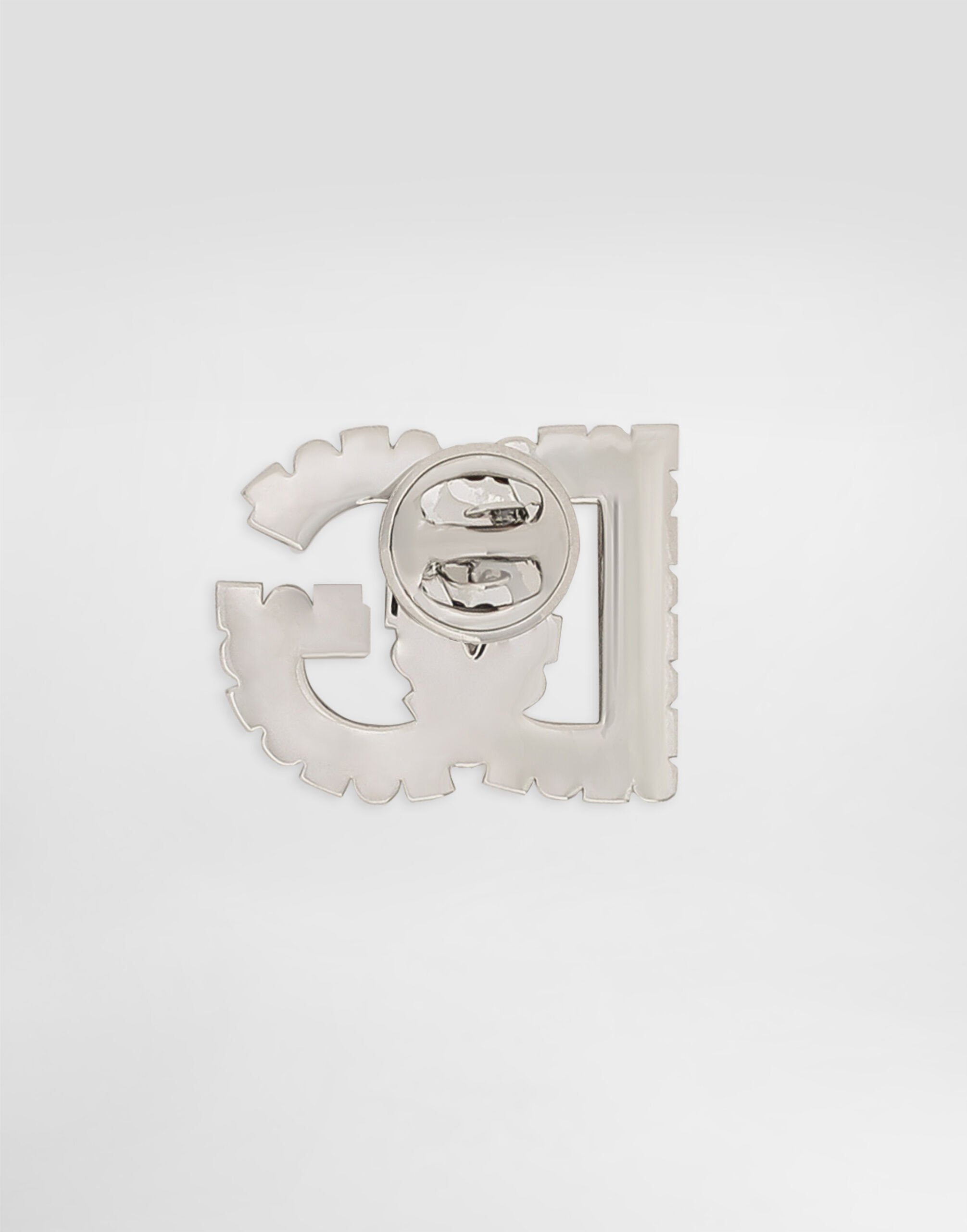 Rhinestone-detailed DG logo pin brooch in Silver for Women