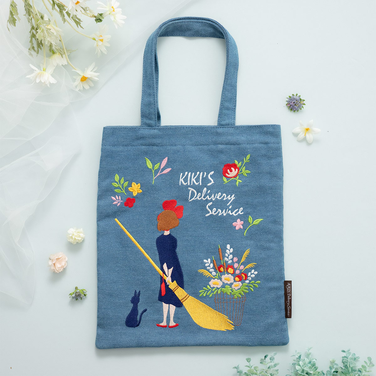 魔女の宅急便 デニム刺繍シリーズ 縦型トートバッグ | どんぐり共和国