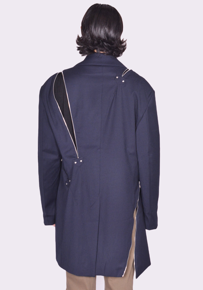 KIKO KOSTADINOV KNOX MULTI ZIP BLAZER DARK NAVY FW24 | 50%OFF SALE