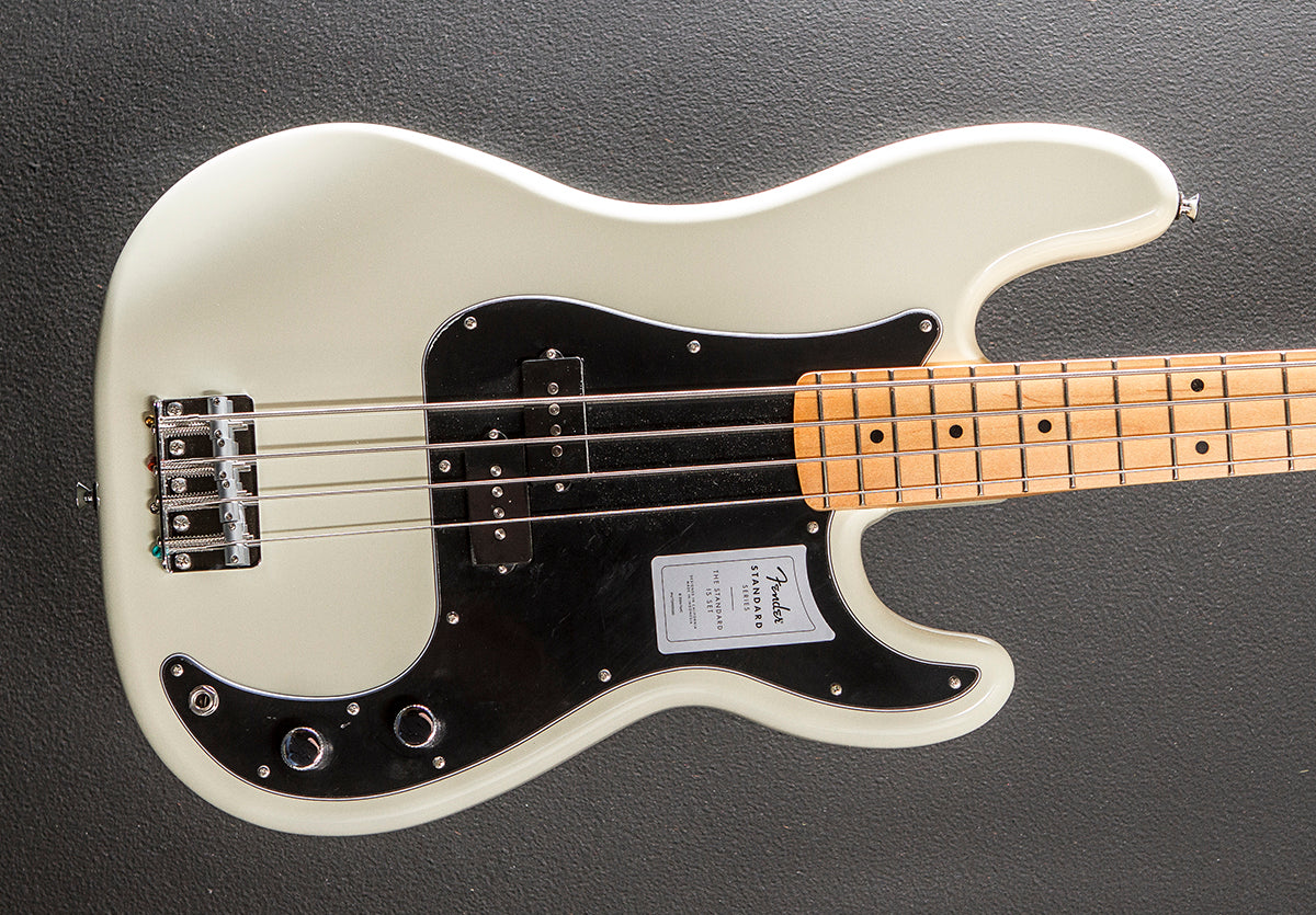 Standard Precision Bass - Olympic White w/Maple – Dave's Guitar Shop