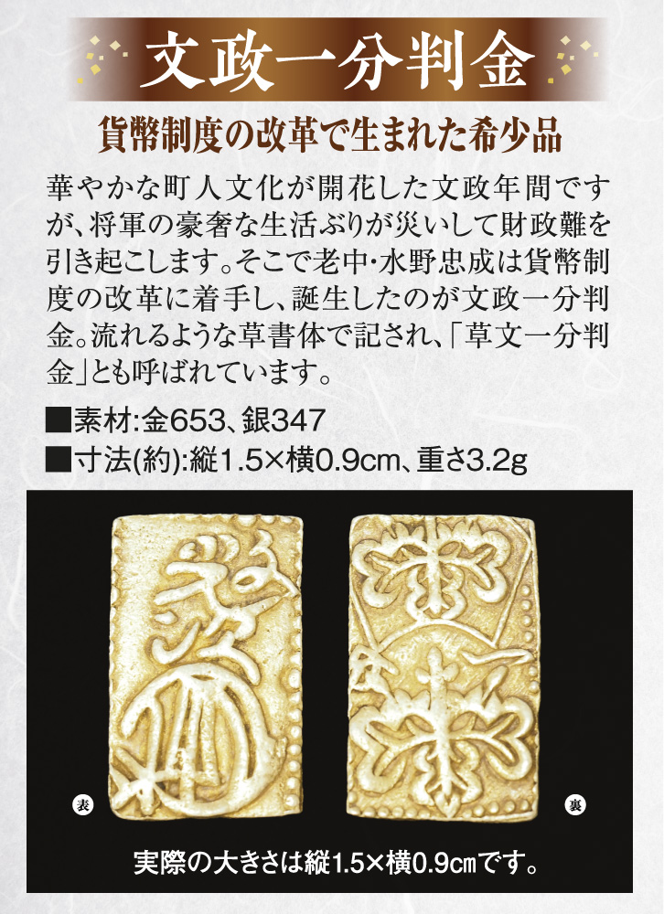 文政一分判金 - 三宝堂オンラインショップ
