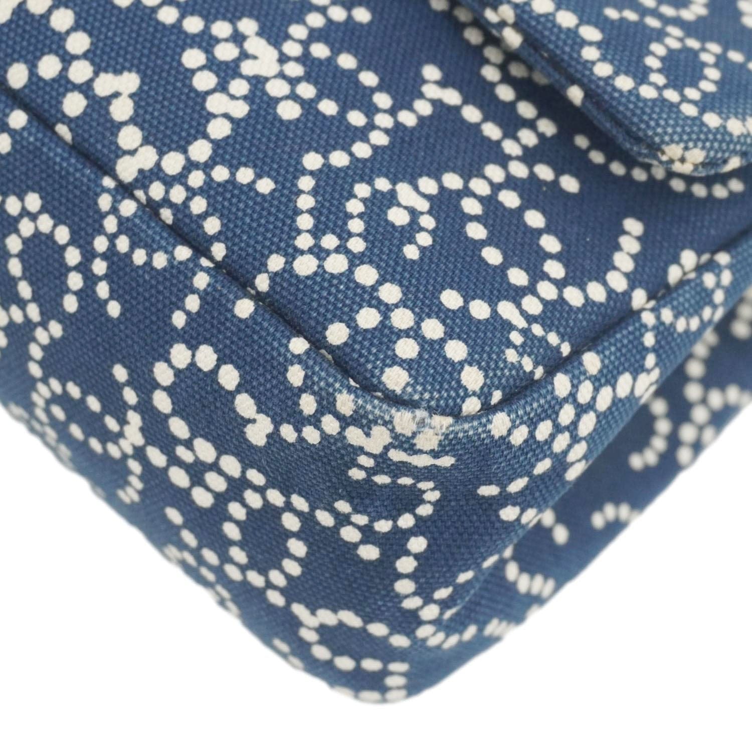 CHANEL Coco Mark No 5 Icon Canvas Navy Blue Shoulder Bag