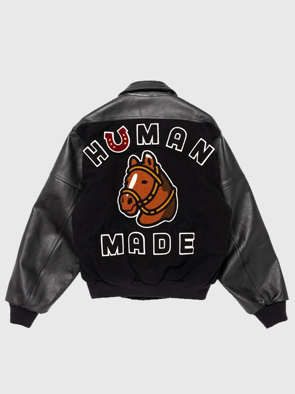 Human Made Unisex 2025 Stadium Varsity Jacket – Black
